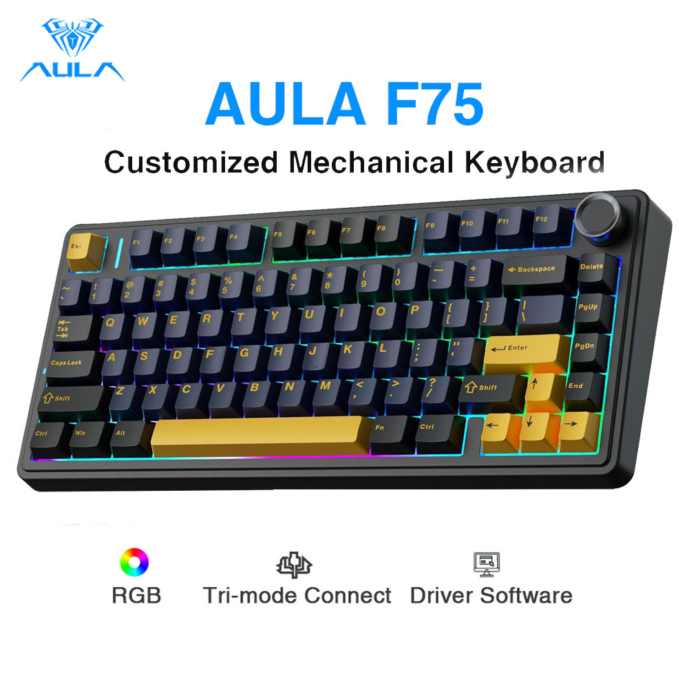 Gaming Keyboard No Number Pad - Aula F75 기계식 키보드, 완전히 핫스왑