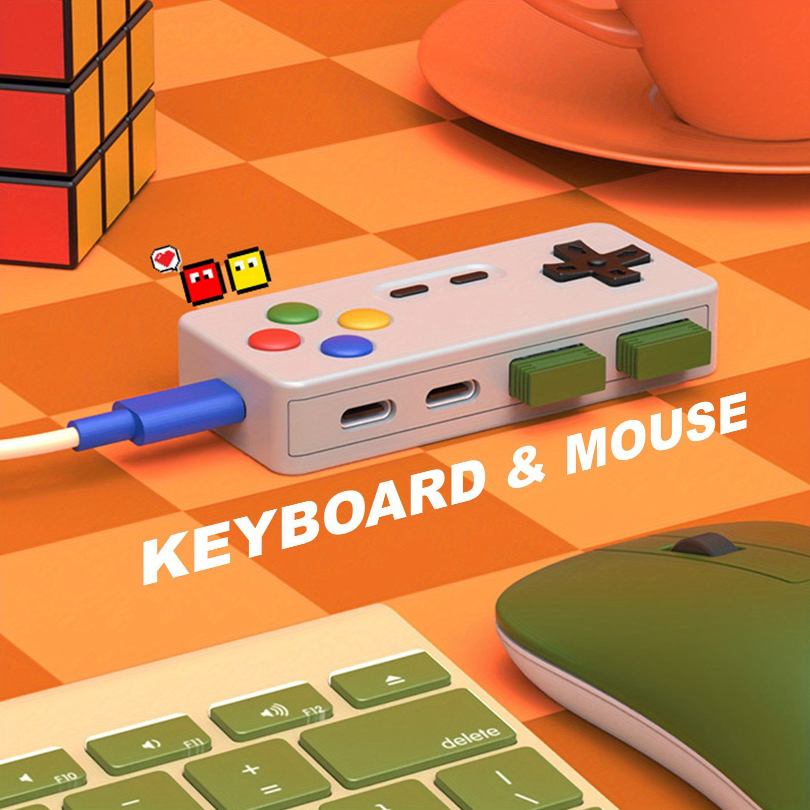 1개 만화 캐릭터 USB C 확장 어댑터 (2개 USB - Gaming Keyboard Type C 리뷰 및 가격